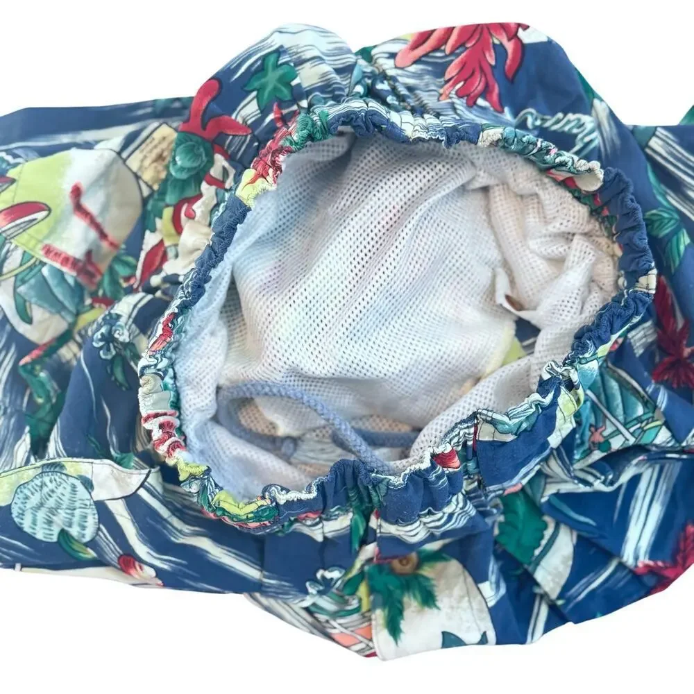 TOMMY BAHAMA Swim Trunks‎ Blue Tropical Hawaiian Print Men's Sz Small